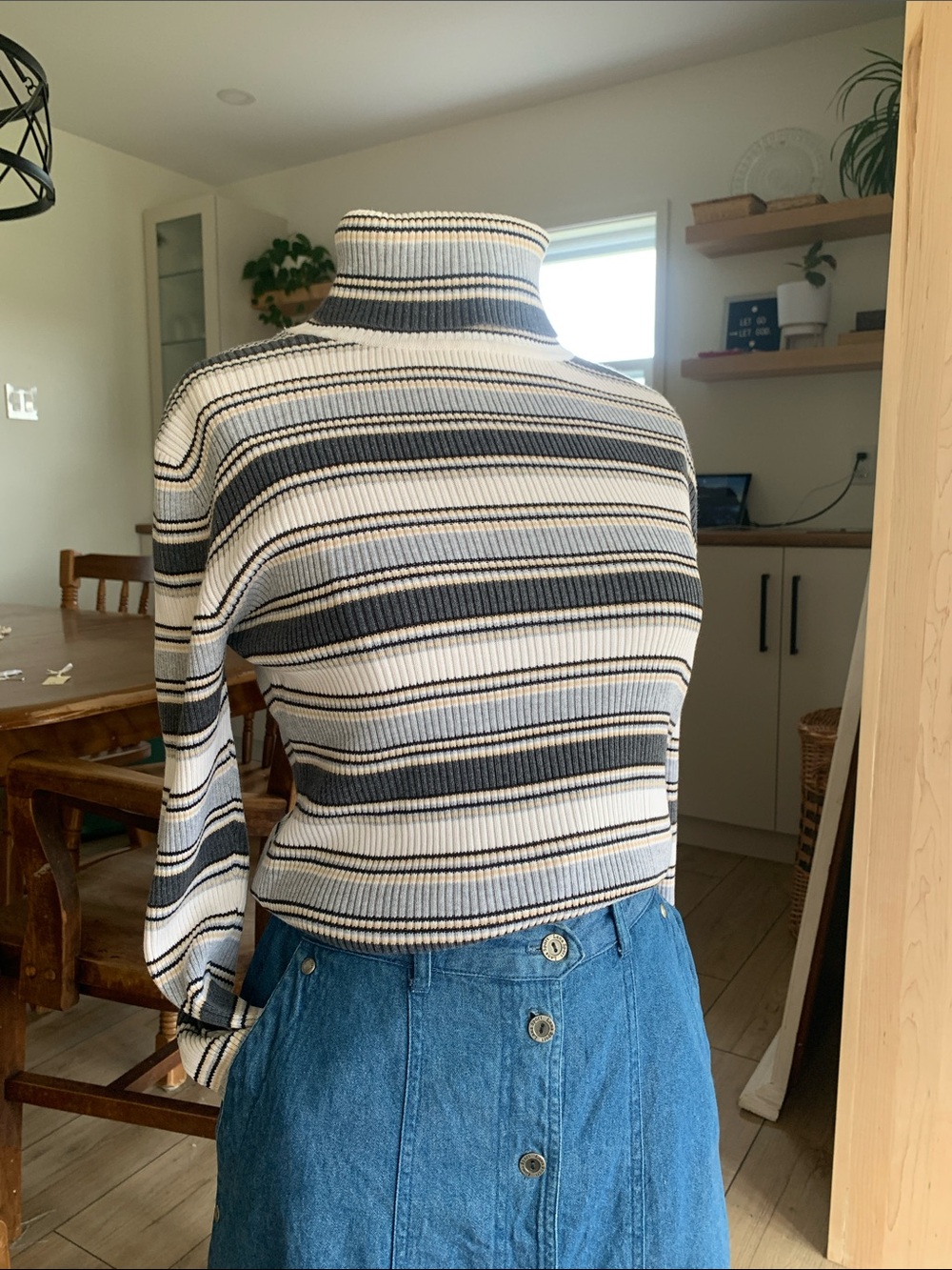 VINTAGE Y2K Striped Turtleneck Sweater | 100% cotton | Jessica